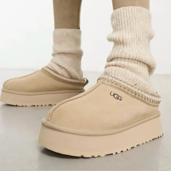 UGG women’s Tazz platform slippers mustard seed size 8 - Picture 1 of 8